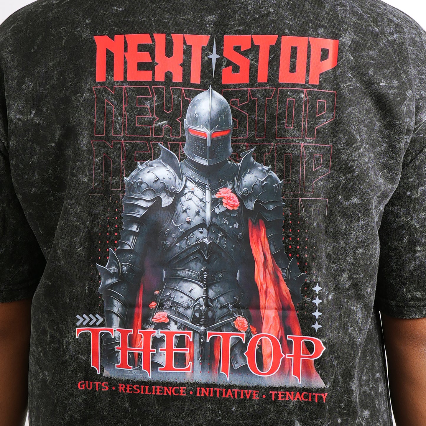 Next stop black acid wash T-shirt