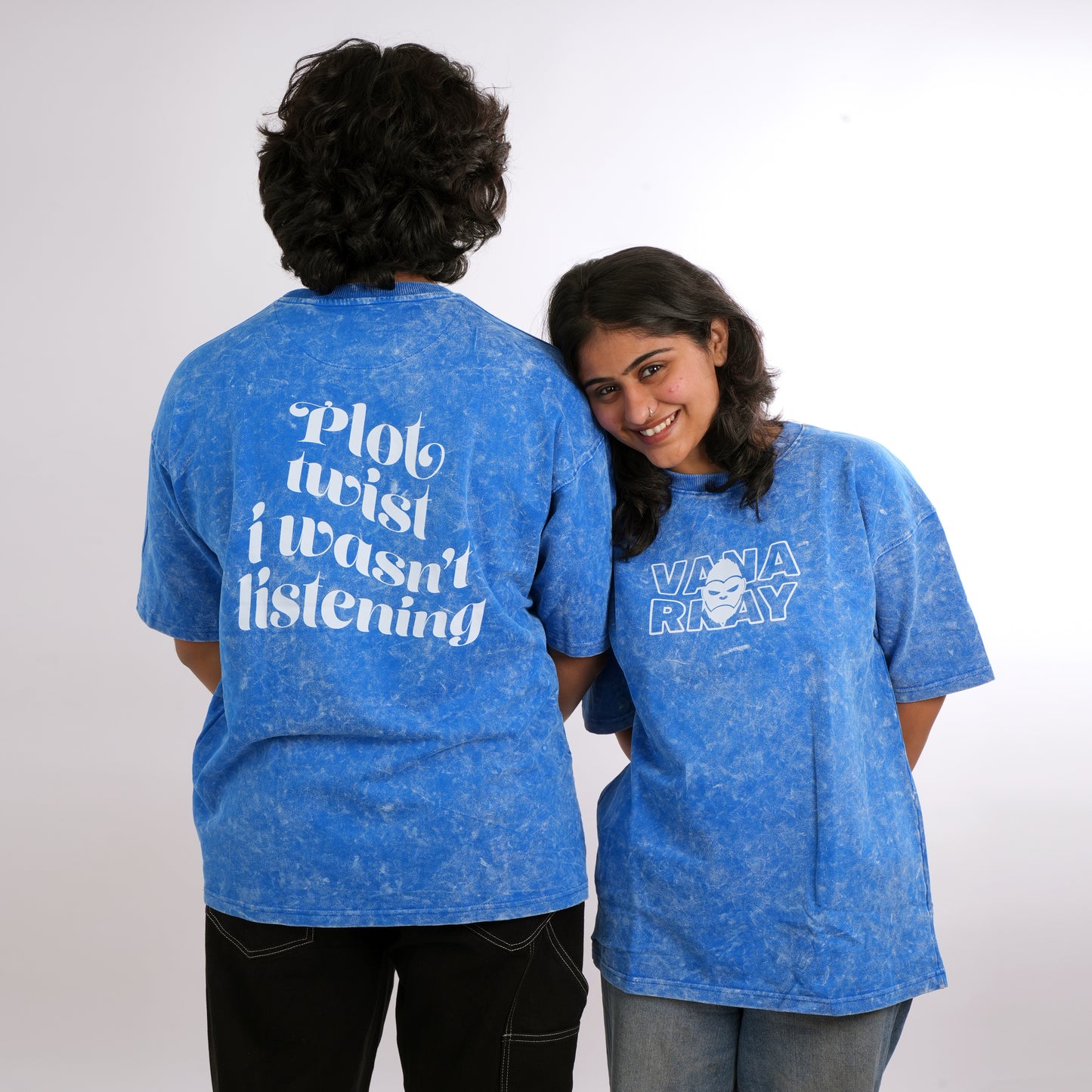 Plot twist blue acid wash T-shirt