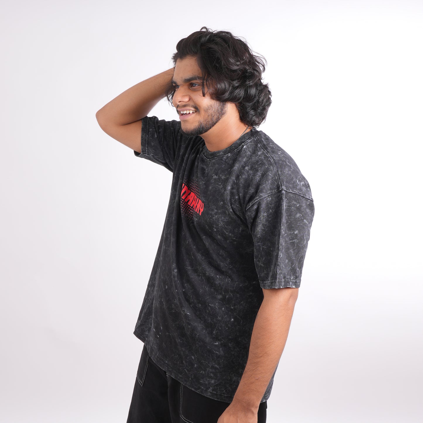 Next stop black acid wash T-shirt