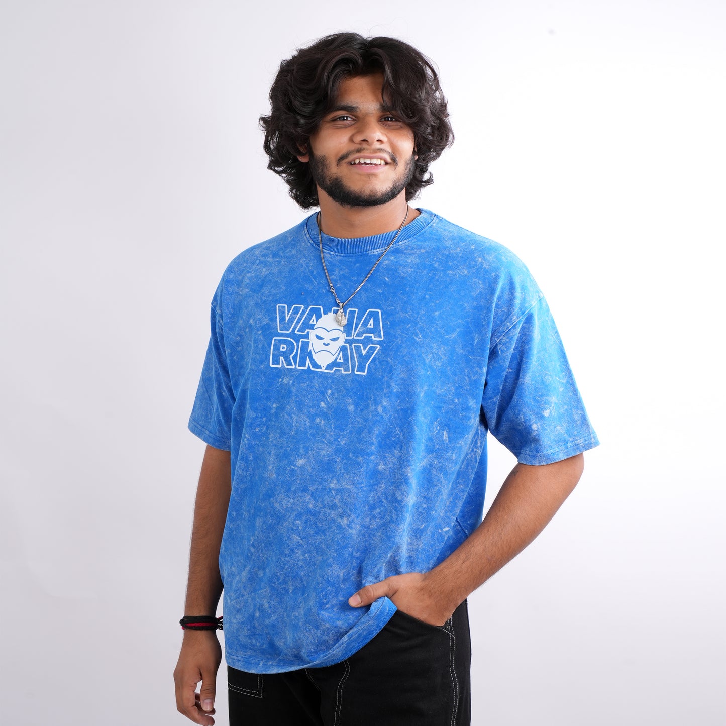 Plot twist blue acid wash T-shirt