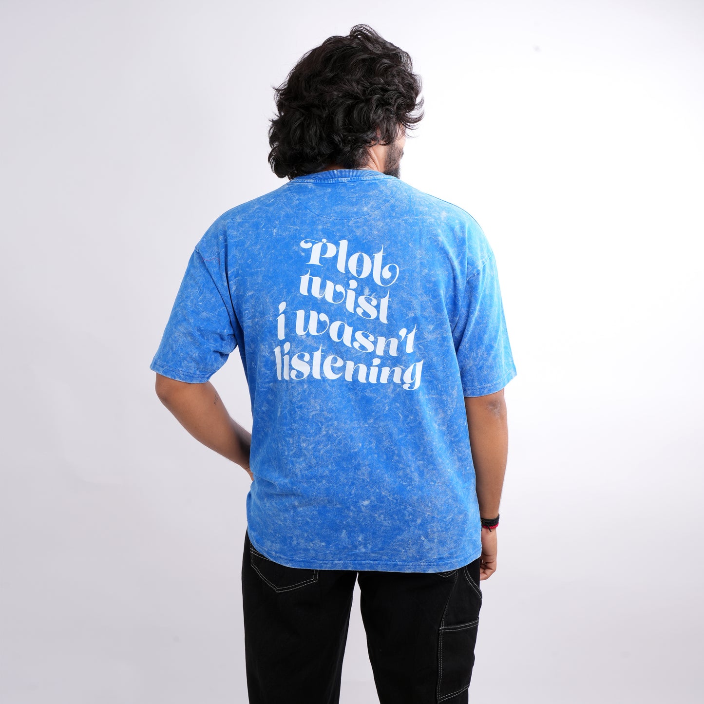 Plot twist blue acid wash T-shirt