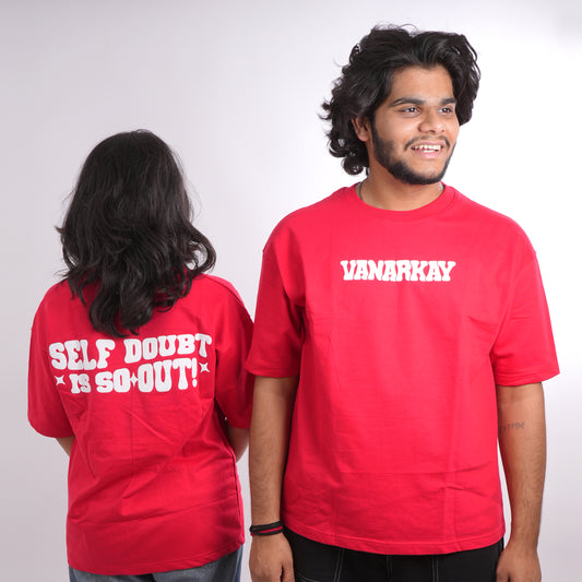 Self doubt red T-shirt